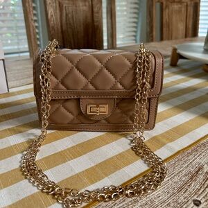 NWT Quilted Tan Small Purse